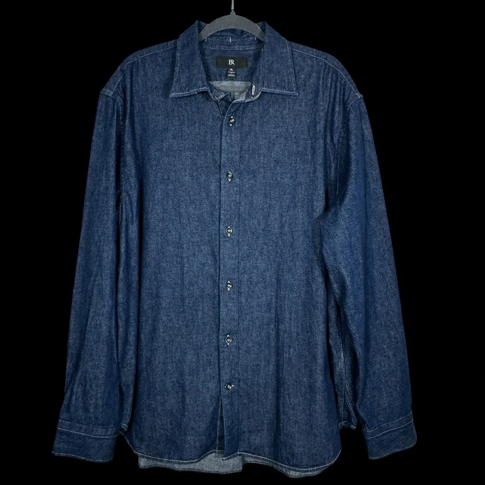 Banana Republic Mens Denim‎ Chambray Long Sleeve Button Down Shirt XL
